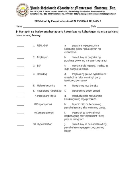 Araling Panlipunan: Mastery Test Flashcards .